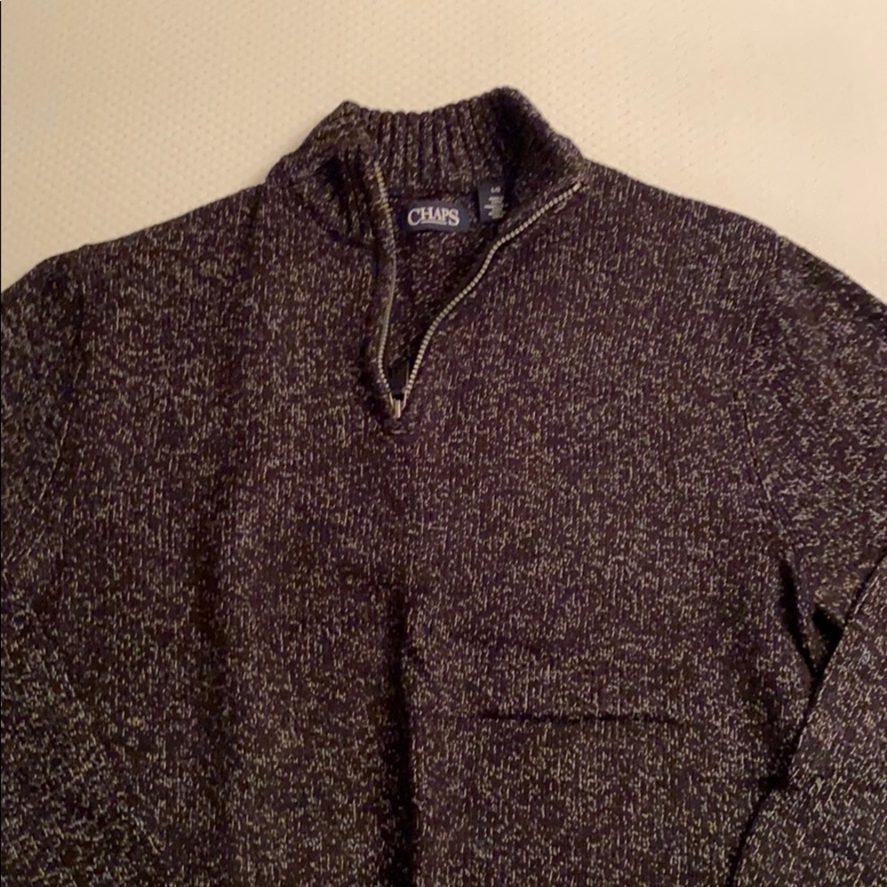 Black Chaps 1/4 zip knit sweater.